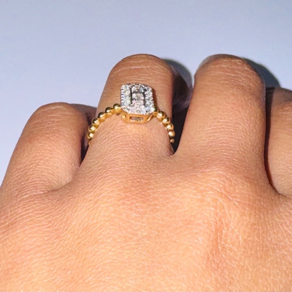 10k Solid Gold Real Diamond Engagement Ring, Bridal Wedding ring, Free Appraisal - Picture 7 of 10